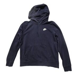 Nike Sportswear Club Hoodie Pullover Navy Casual Womens M Activewear Sportswear